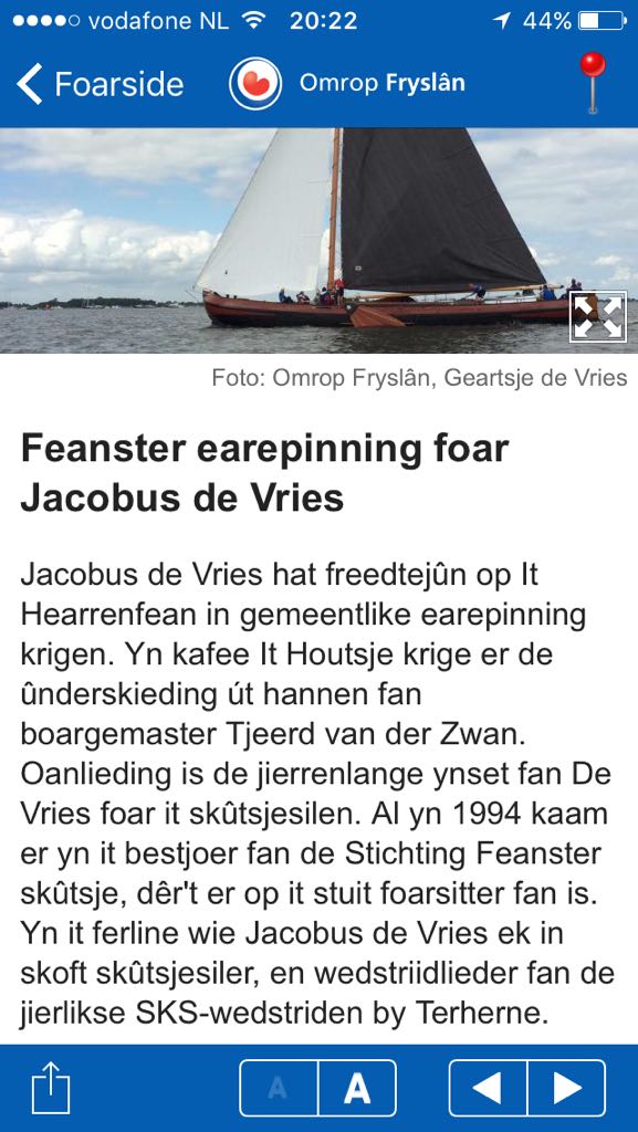 Jacobus de Vries krijgt erepenning van gemeente Heerenveen