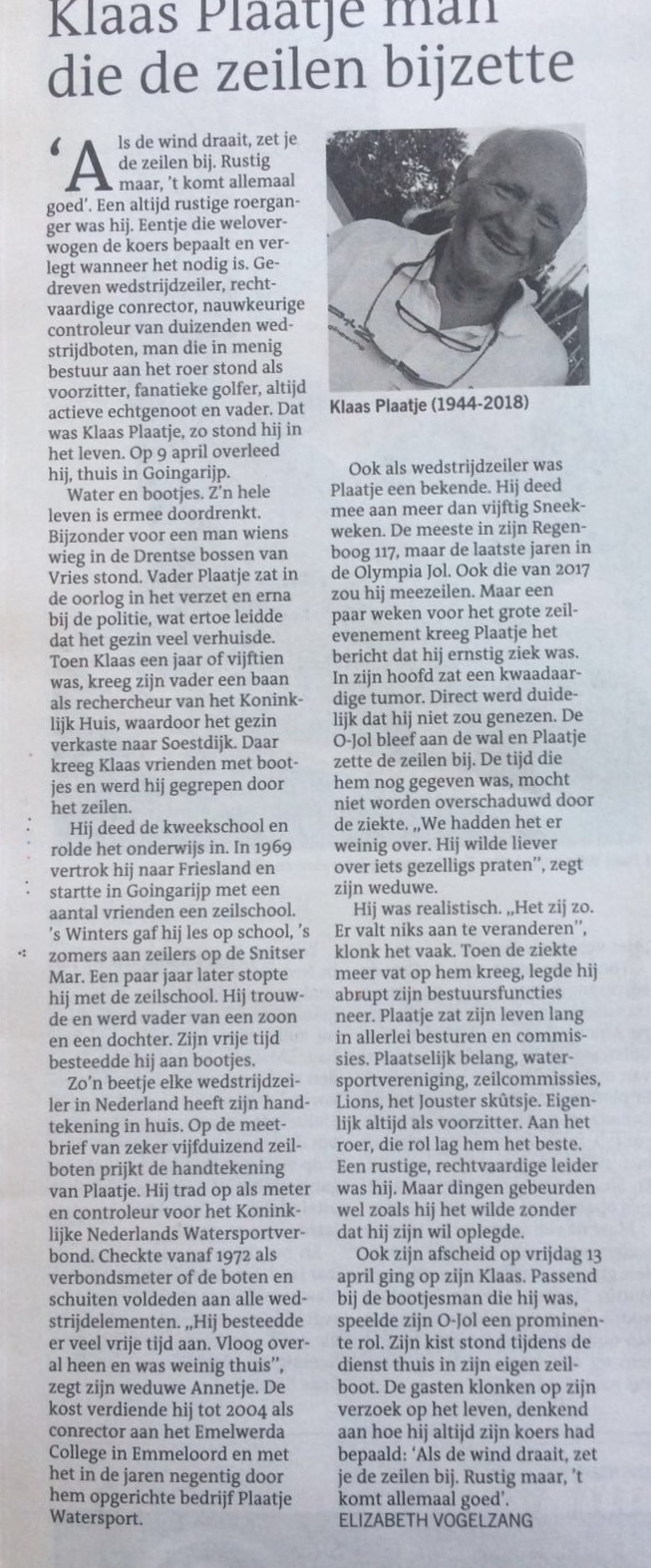 Klaas Plaatje, LC vandaag