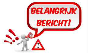 Belangrijke mededeling!