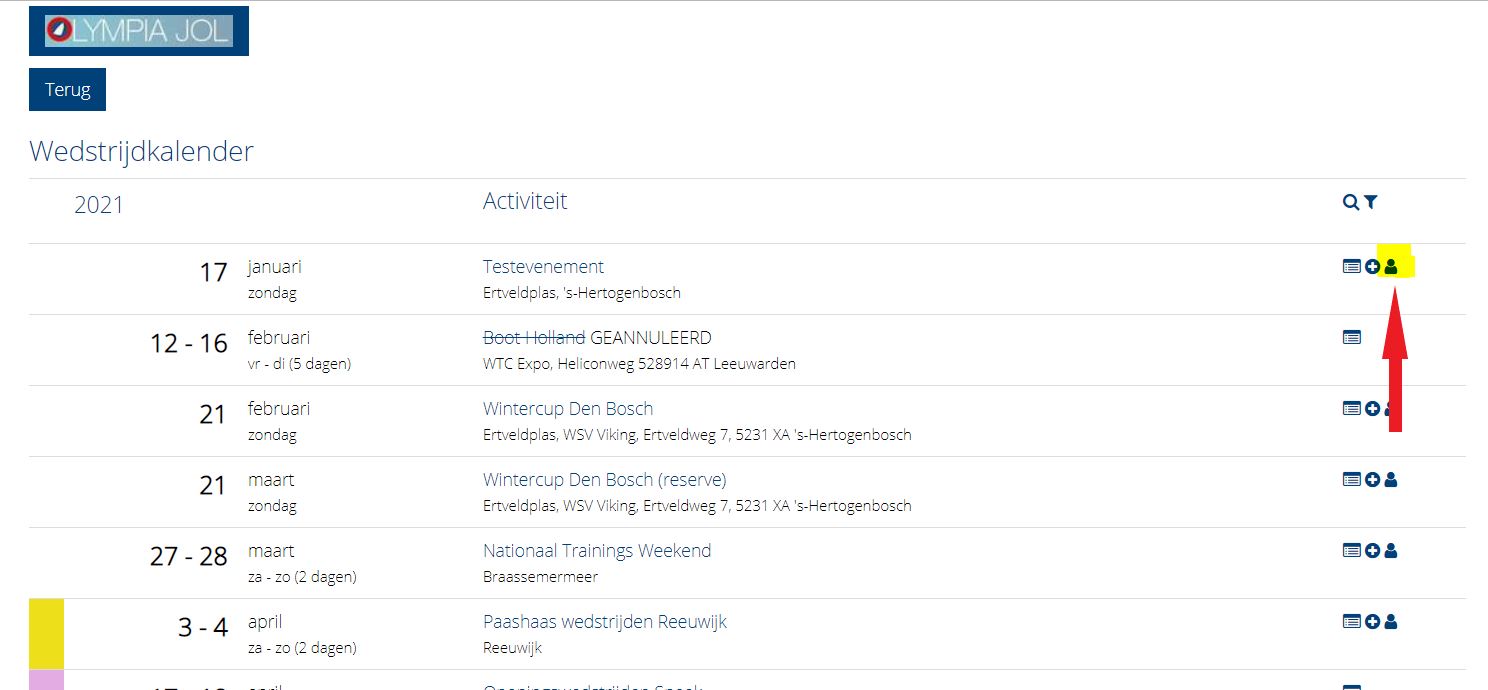 Inschrijfmodule Wedstrijden gewijzigd
